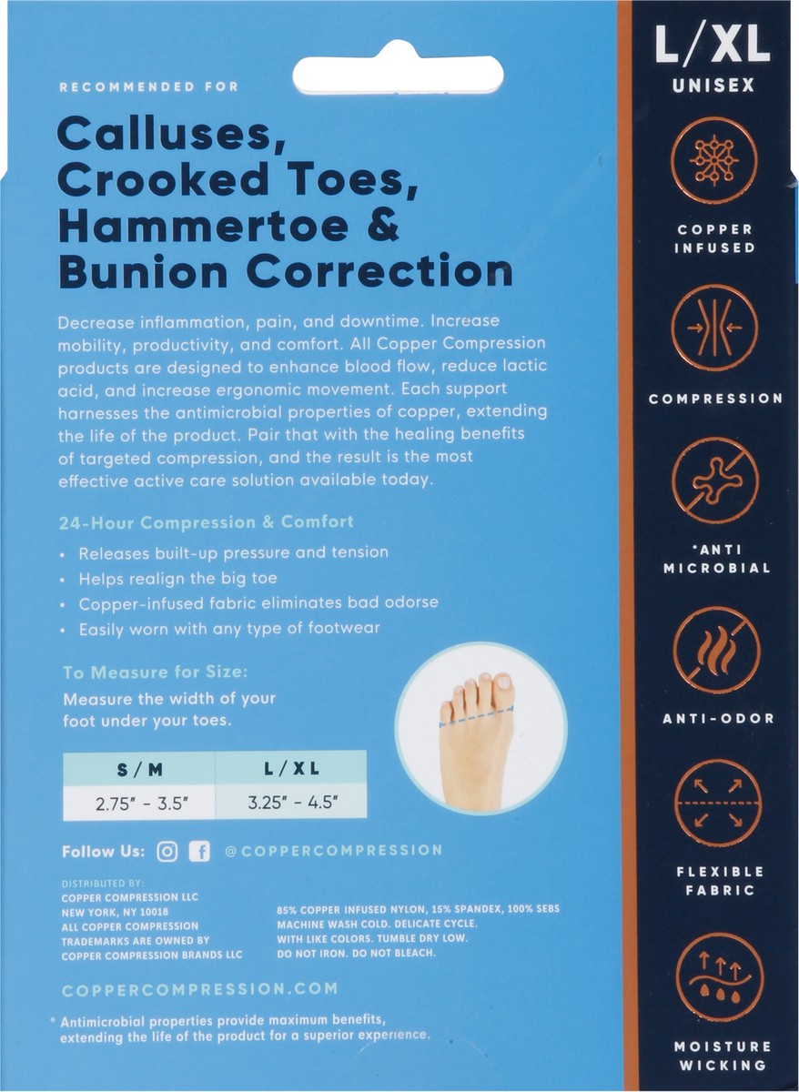 slide 4 of 12, Copper Compression Unisex Bunion Relief Large/Extra Large 1 ea, 1 ct