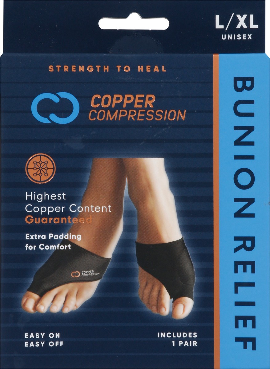 slide 9 of 12, Copper Compression Unisex Bunion Relief Large/Extra Large 1 ea, 1 ct