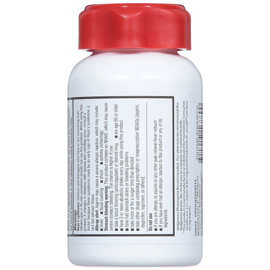 slide 4 of 4, Walgreens Low Dose Aspirin Pain Reliever Enteric Coated Tablets, 500 ct