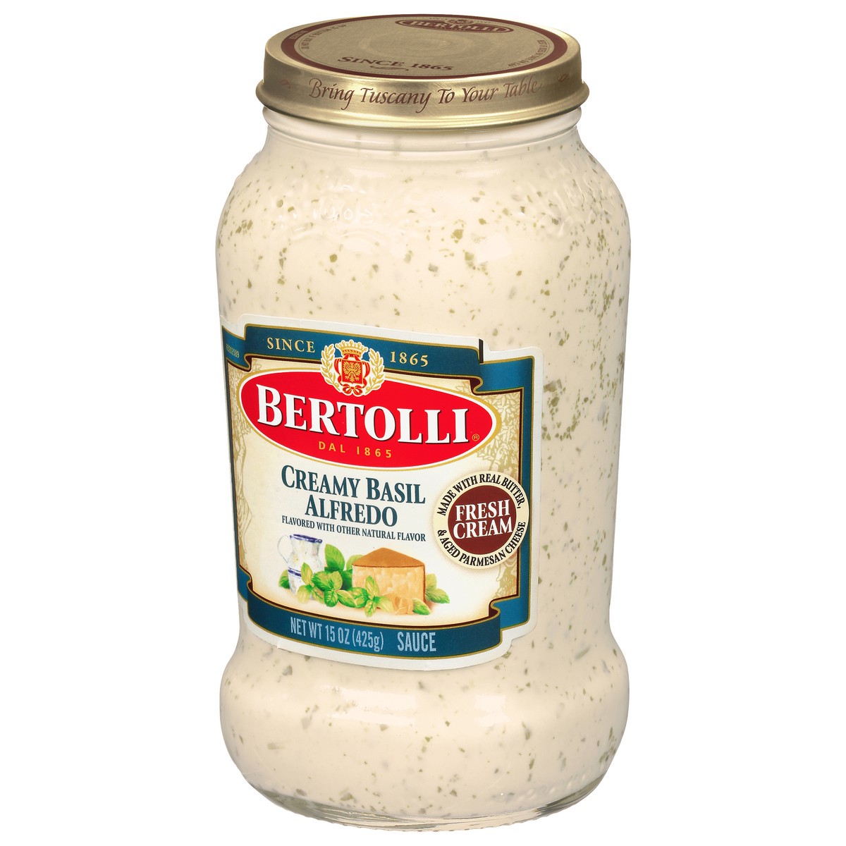 slide 5 of 9, Bertolli Creamy Basil Alfredo Sauce, 15 oz, 15 oz