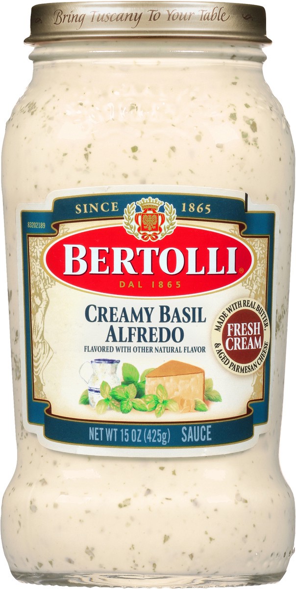 slide 3 of 9, Bertolli Creamy Basil Alfredo Sauce, 15 oz, 15 oz