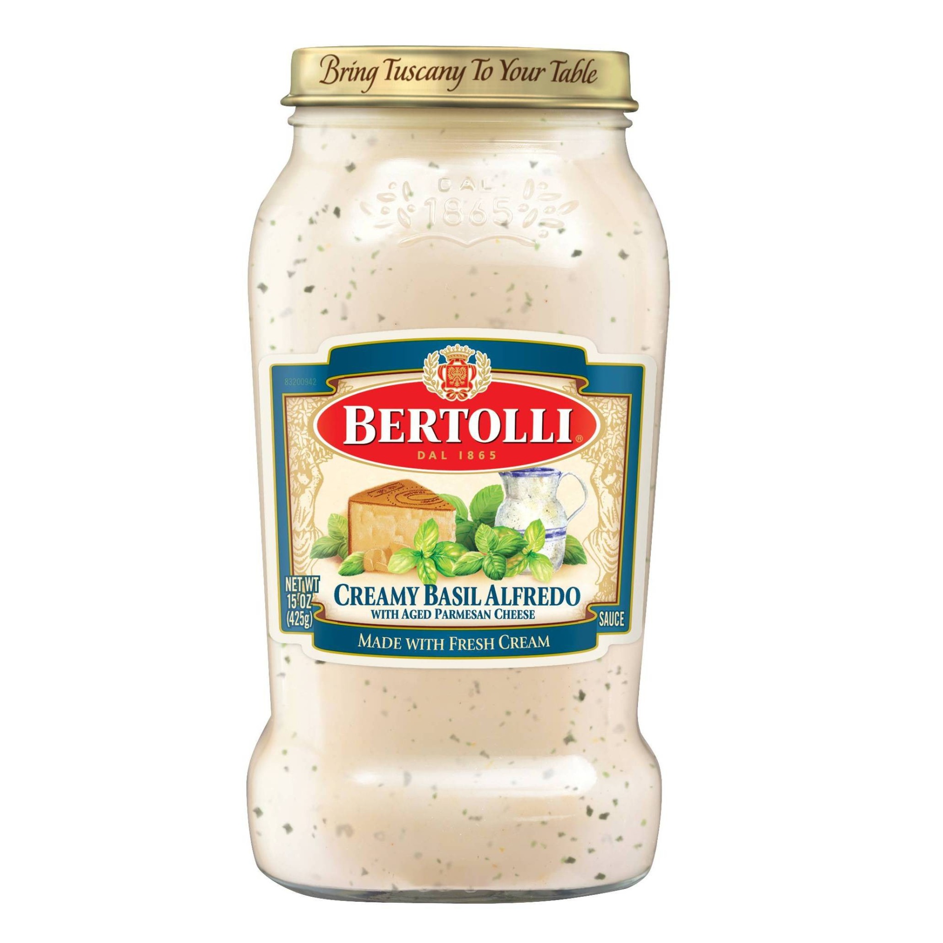 slide 1 of 6, Bertolli Creamy Basil Alfredo Sauce, 15 oz