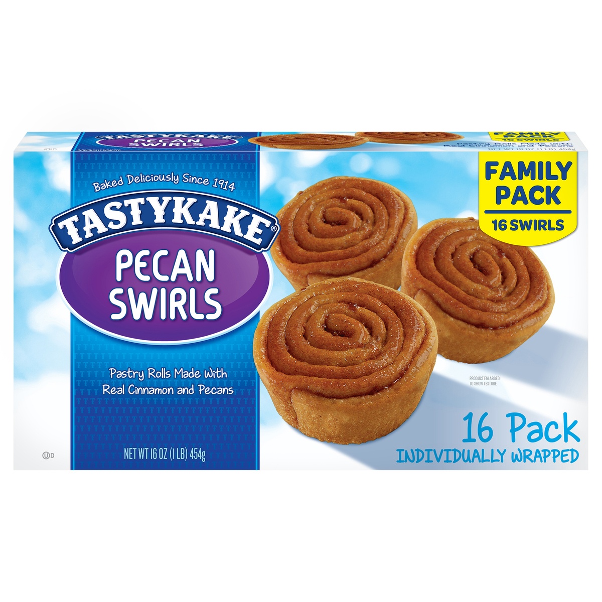 slide 1 of 1, Tastykake® Pecan Swirls 16-1 oz. Packs, 12 oz