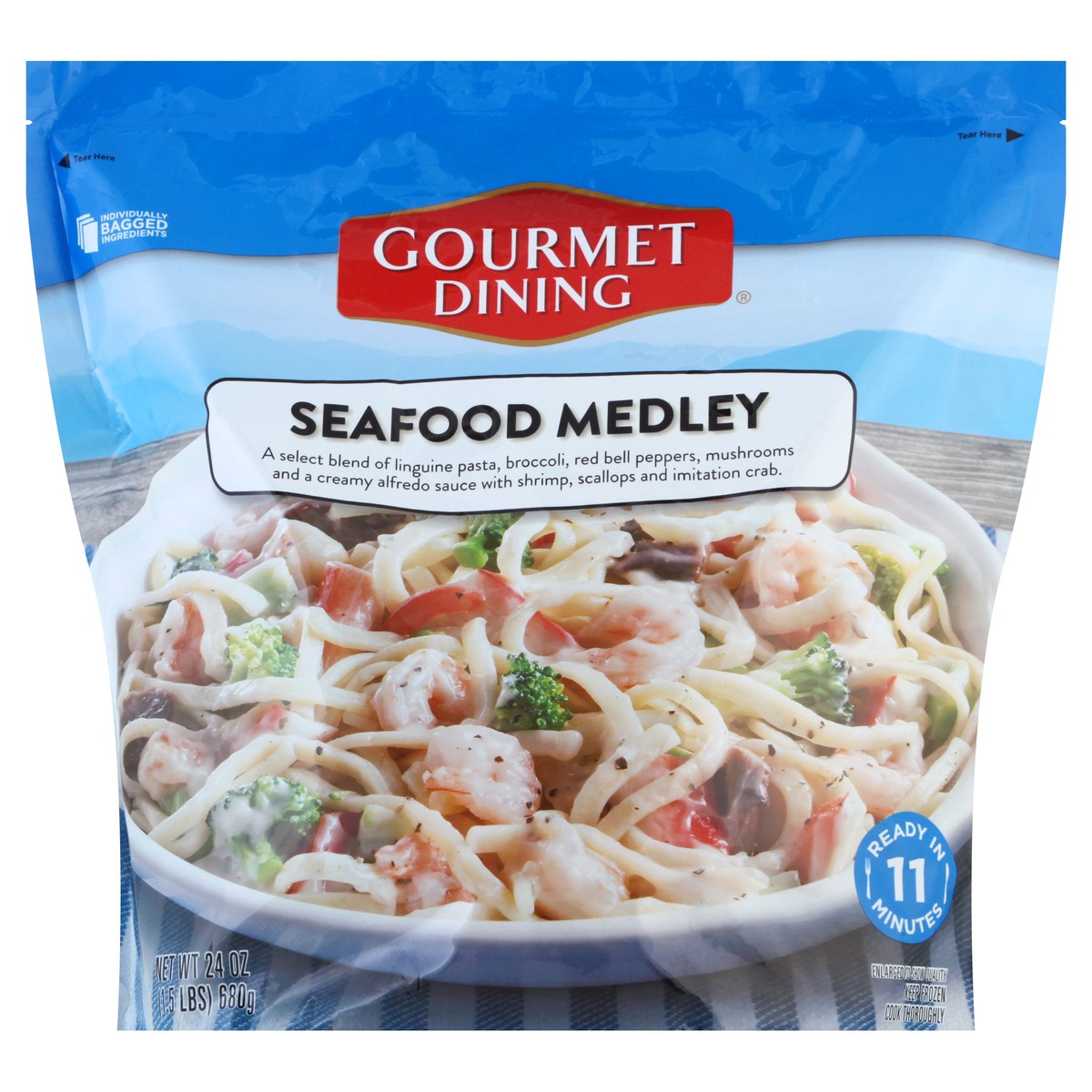 slide 7 of 8, Gourmet Dining Seafood Medley 24 oz, 24 oz