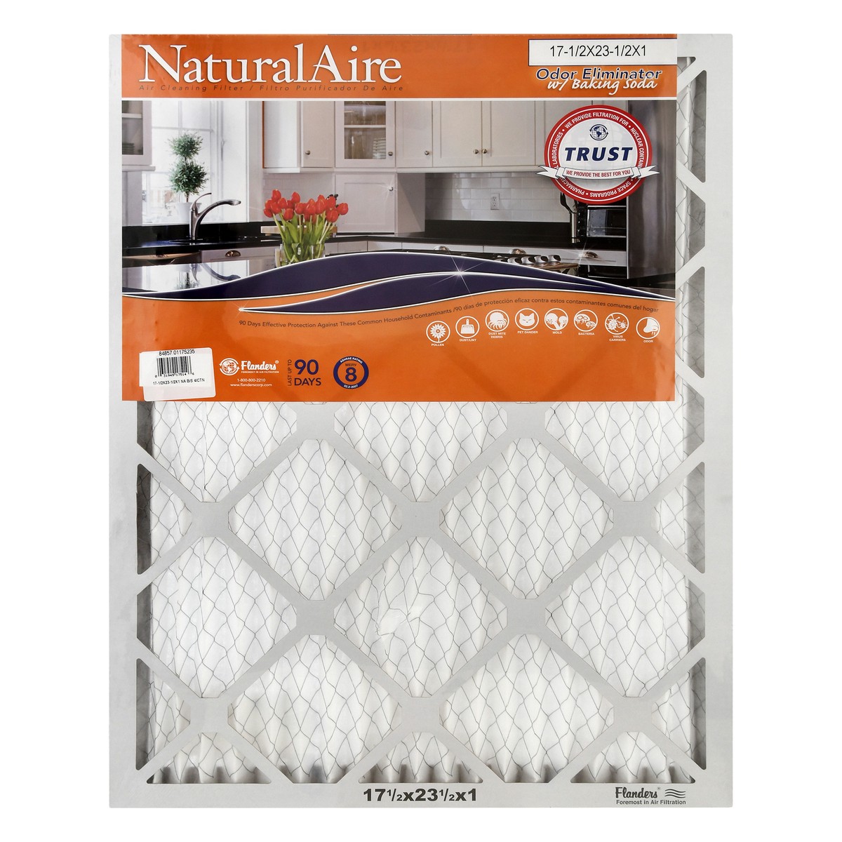 slide 2 of 11, Natural Aire 17-1/2 x 23-1/2 x 1 Odor Eliminator with Baking Soda Air Cleaning Filter 1 ea, 1 ct