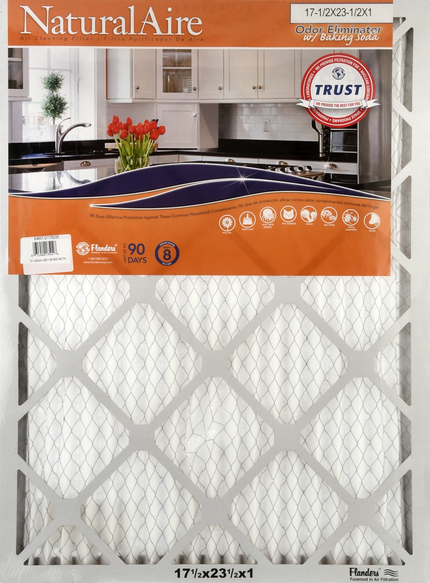 slide 1 of 11, Natural Aire 17-1/2 x 23-1/2 x 1 Odor Eliminator with Baking Soda Air Cleaning Filter 1 ea, 1 ct