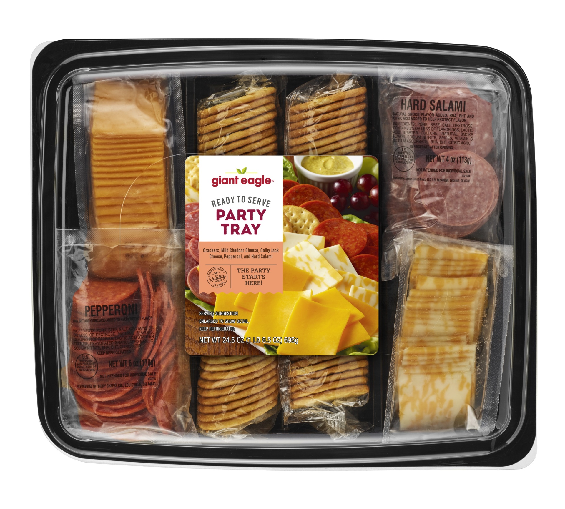 slide 1 of 1, Giant Eagle Party Tray, Ready To Serve, 24.5 oz