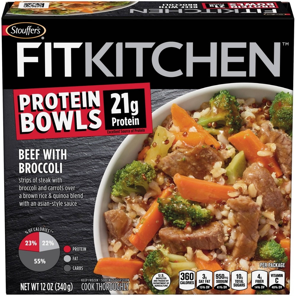 slide 2 of 2, Stouffer's Fit Kitchen Bowls Beef With Broccoli, 12 oz