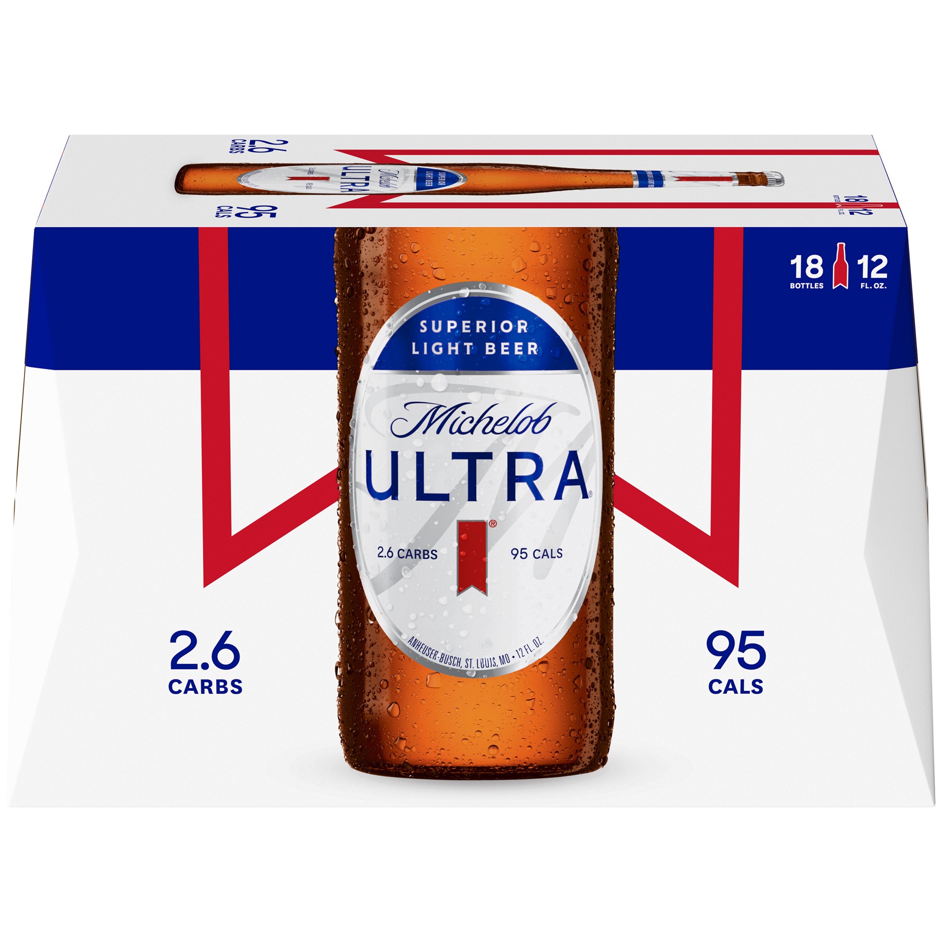 slide 2 of 9, Michelob ULTRA Light Beer, 18 Pack Beer, 12 FL OZ Bottles, 4.2% ABV, 18 ct; 12 oz