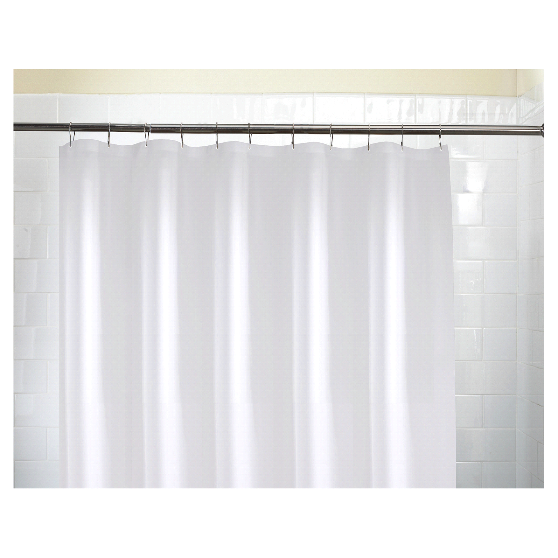 slide 1 of 1, ZENNA HOME Super Softy Shower Liner, White, 5.5 gauge