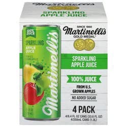 Martinelli's Sparkling Apple 100% Juice 4 - 8.4 fl oz Cans