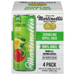 Martinelli's Sparkling Apple 100% Juice 4 - 8.4 fl oz Cans