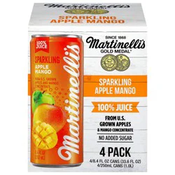 Martinelli's Sparkling Apple Mango 100% Juice, 4 - 8.4 fl oz Cans
