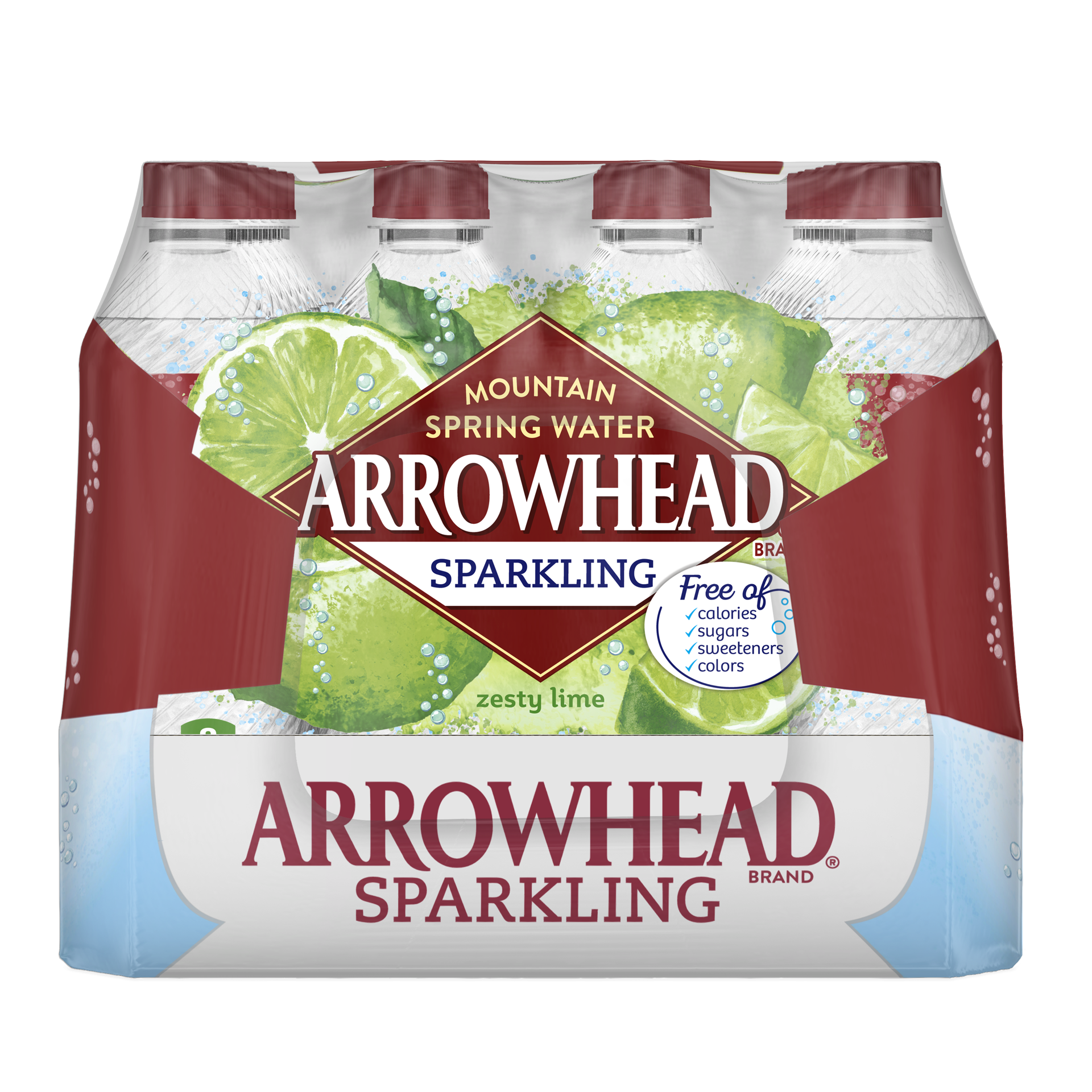 slide 2 of 5, Arrowhead Sparkling Water, Pomegranate Lemonade, Triple Berry, and Lime, 16.9 oz. Bottles (Variety Pack of 24), 16.9 fl oz