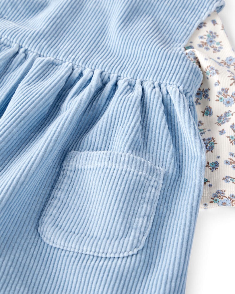 slide 4 of 6, Littleplanet Baby Girl 2-Piece Organic Cotton Jumper Set Newport Blue, BlueMist Bloom 18M, 2 pc