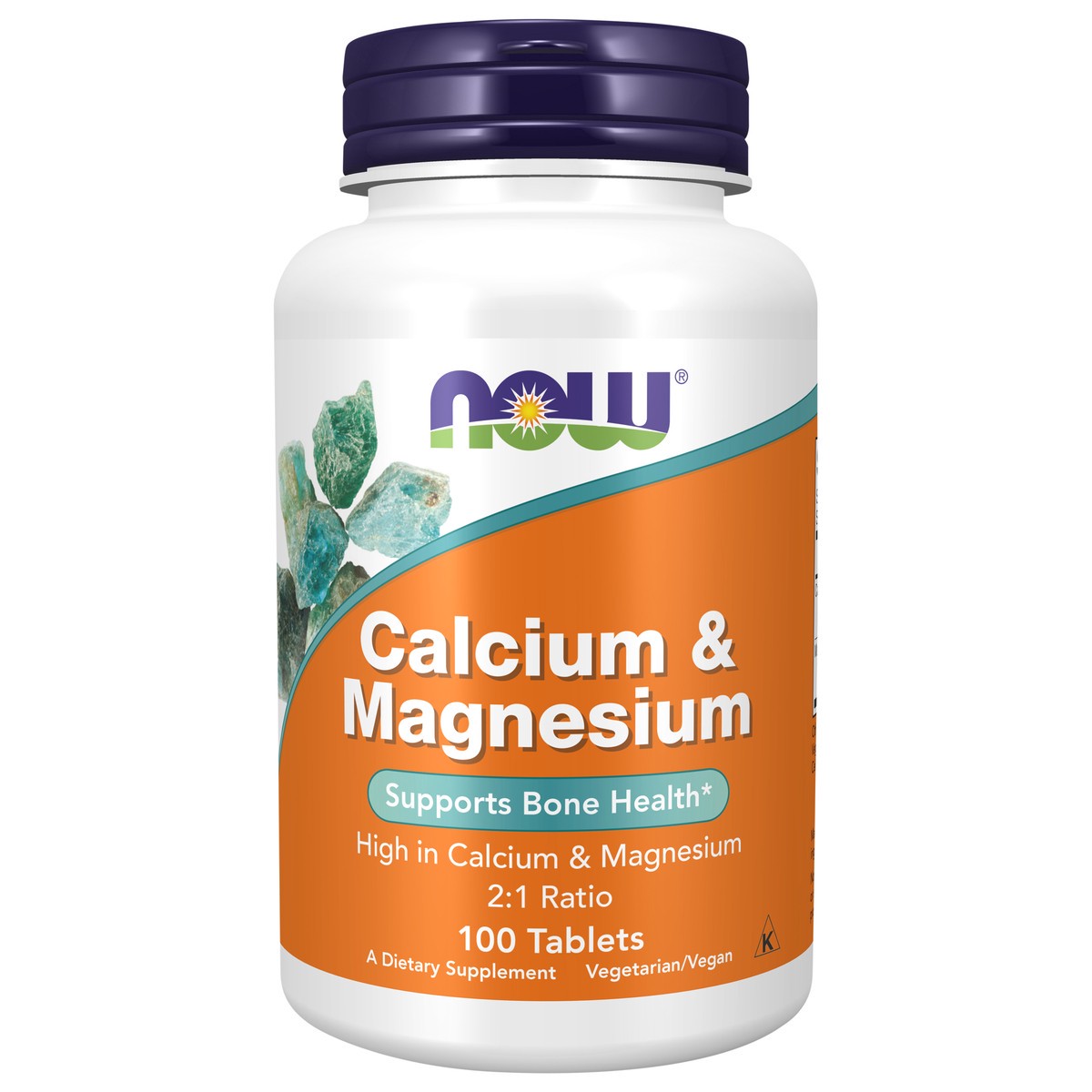 slide 1 of 4, NOW Calcium & Magnesium - 100 Tablets, 100 ct