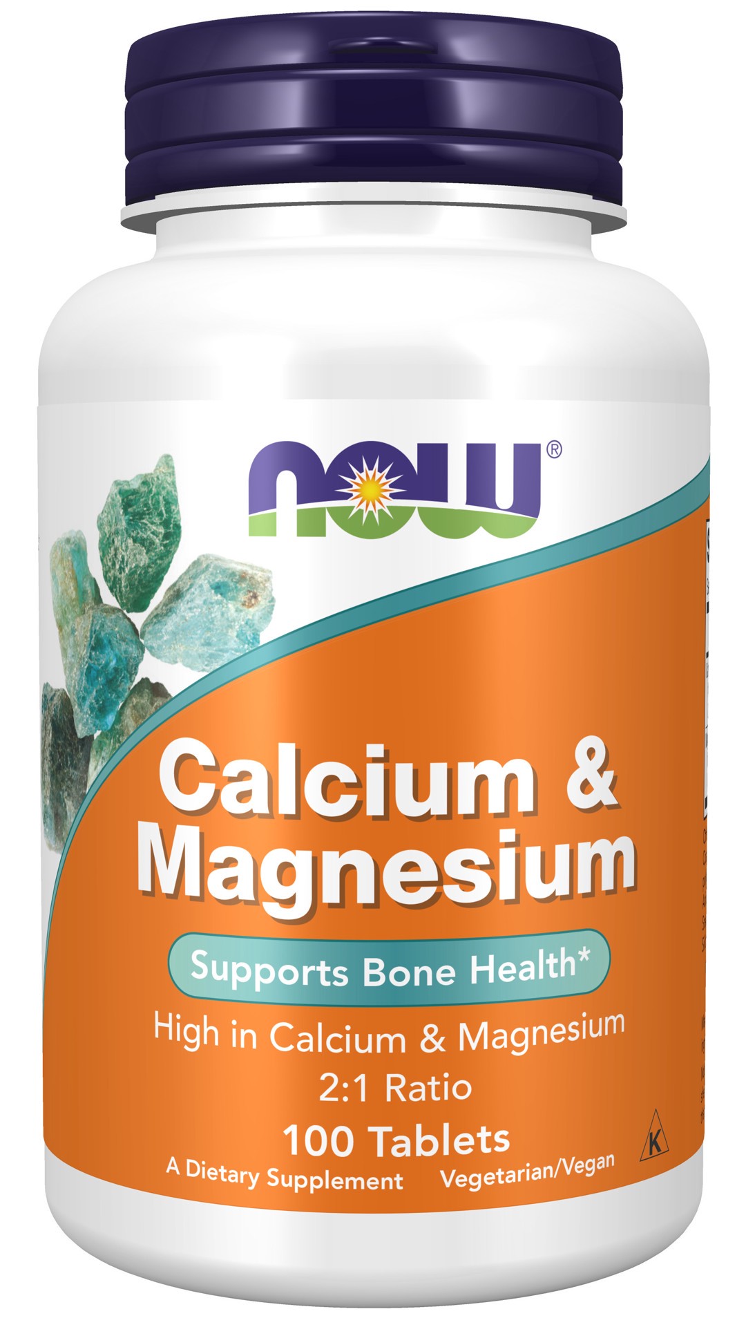 slide 1 of 4, NOW Calcium & Magnesium - 100 Tablets, 100 ct