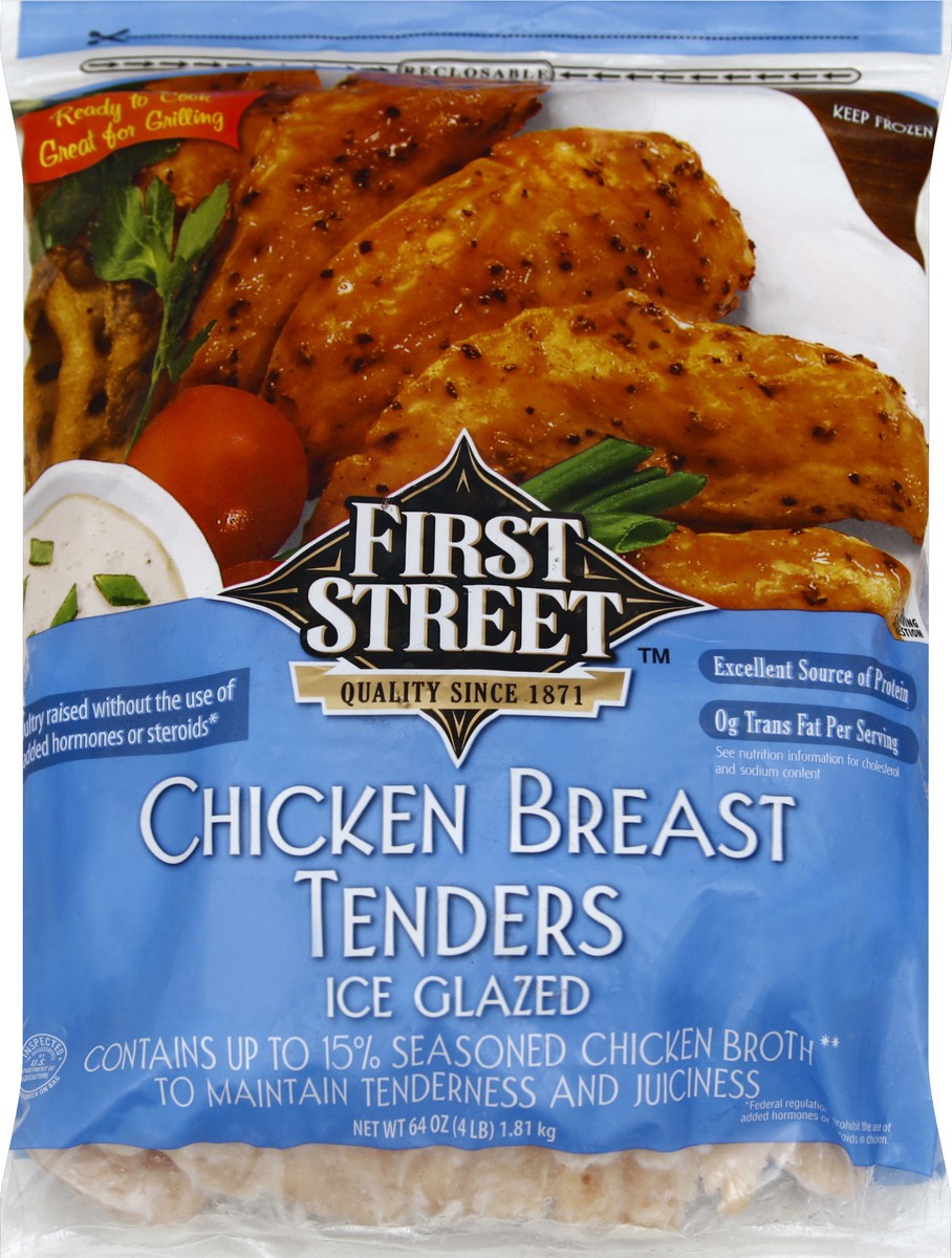 slide 4 of 6, First Street Chicken Breast Tenderloins, 4 lb