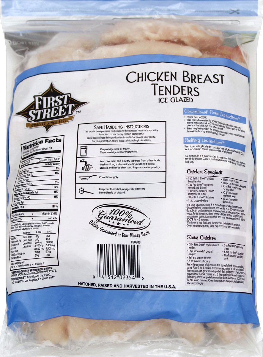 slide 3 of 6, First Street Chicken Breast Tenderloins, 4 lb