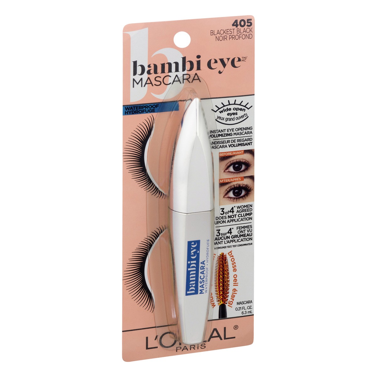 slide 3 of 12, L'Oréal Bambi Eye Blackest Black Mascara 0.21 oz, 0.21 oz