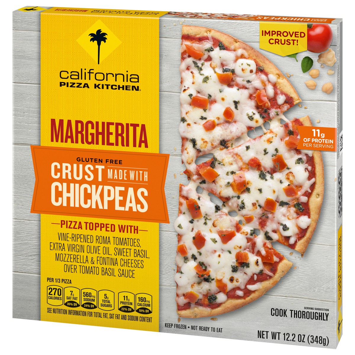slide 3 of 11, California Pizza Kitchen Margherita Vegetarian Gluten Free Pizza, Meatless Frozen Pizza with Chickpea Pizza Crust, 12.3 oz