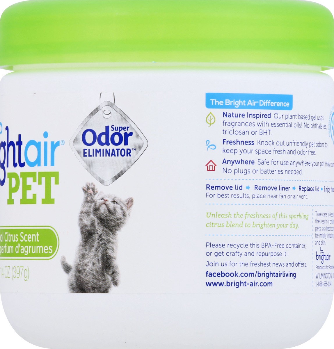 slide 9 of 9, Brightair Pet Super Cool Citrus Odor Eliminator 14 oz, 14 oz