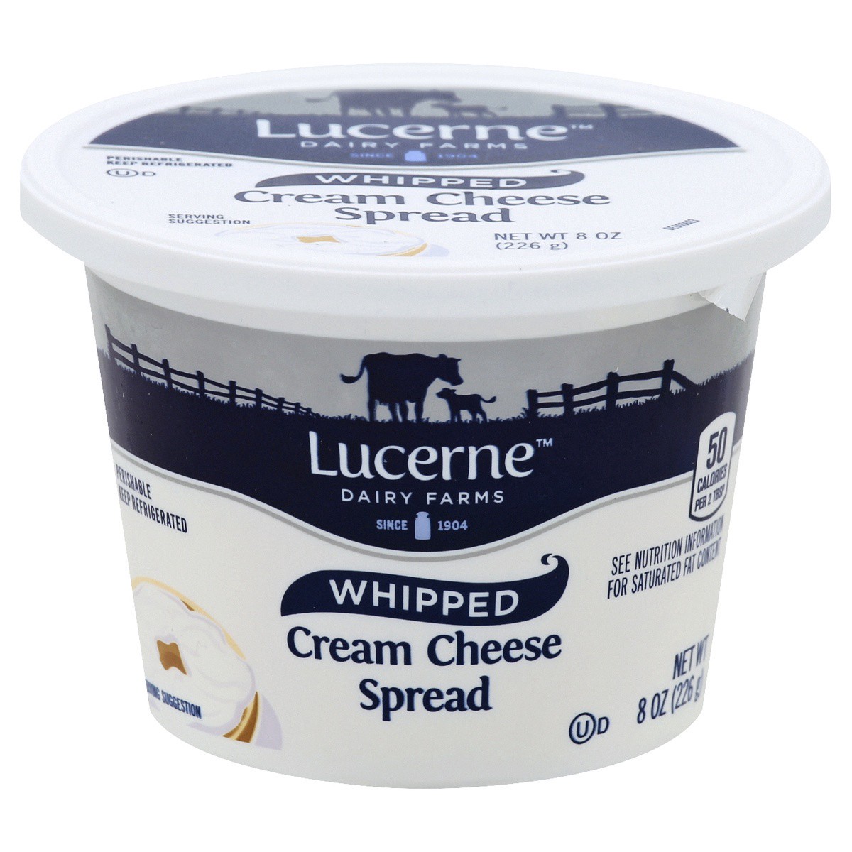 slide 1 of 3, Lucerne Dairy Farms Lucerne Cream Cheese Spread Whipped, 8 oz