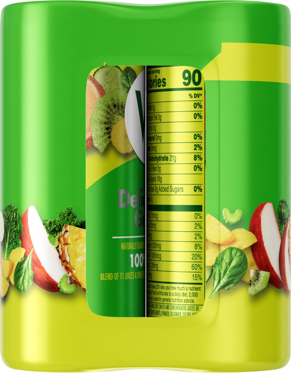 slide 5 of 13, V8 Deliciously Green 100% Fruit and Vegetable Juice, 8 fl oz Can (6 Pack), 48 oz