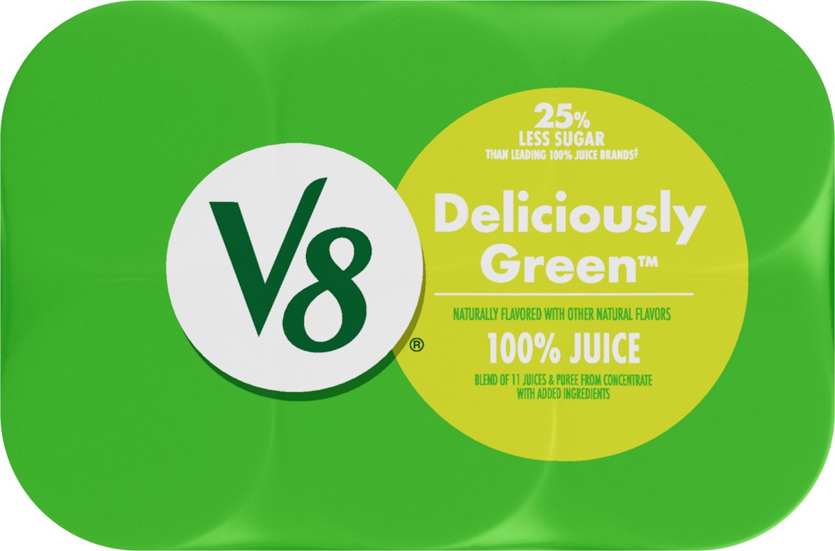 slide 10 of 13, V8 Deliciously Green 100% Fruit and Vegetable Juice, 8 fl oz Can (6 Pack), 48 oz