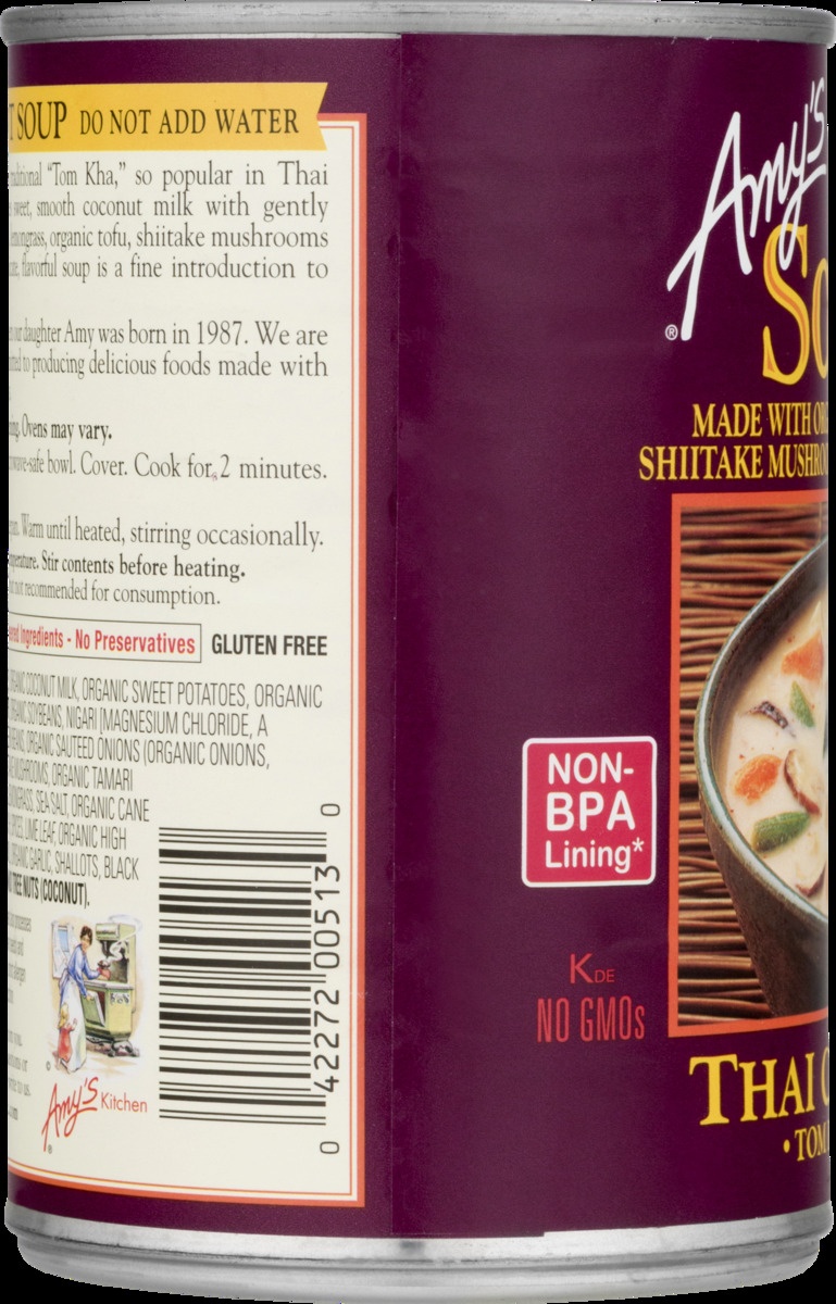 slide 6 of 9, Amy’s Thai Coconut Soup (Tom Kha Phak), 14.1 oz