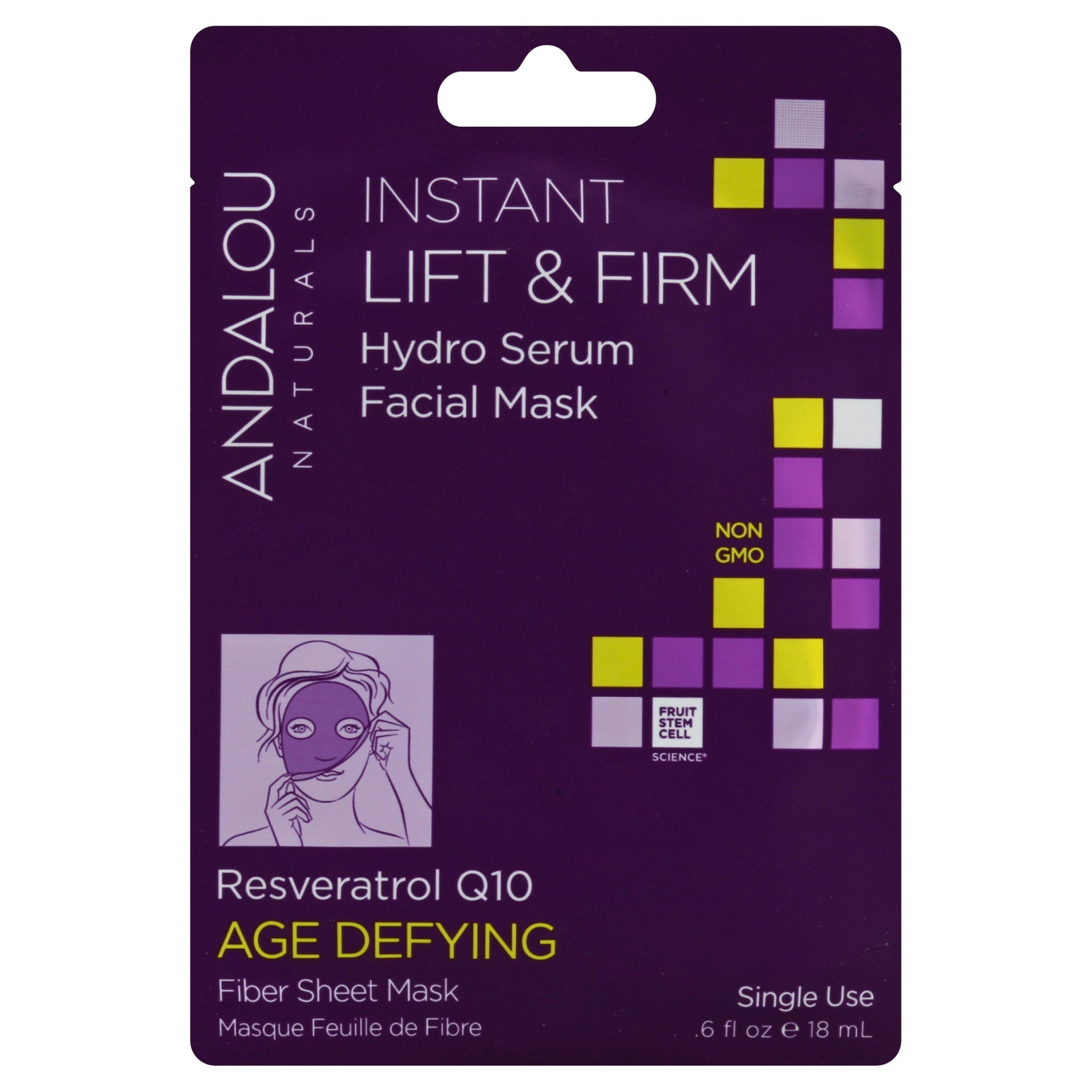 slide 1 of 1, Andalou Naturals Instant Lift And Firm Hydro Serum Facial Mask, 6 fl oz