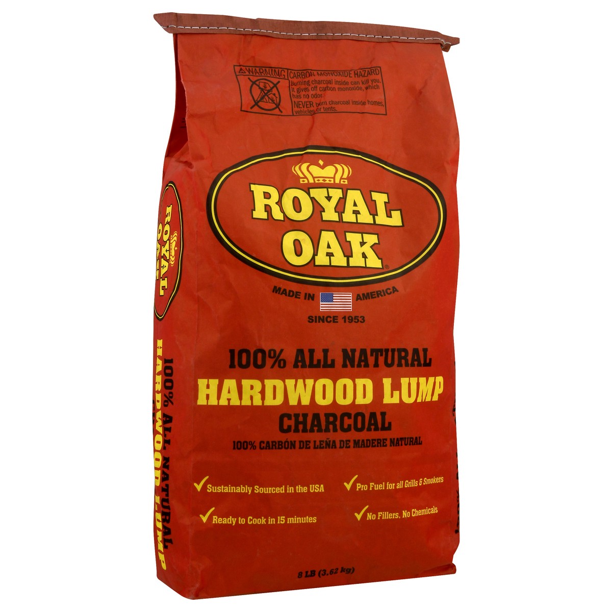 slide 8 of 9, Royal Oak 100% Natural Hardwood Lump Charcoal 8 lb, 8 lb