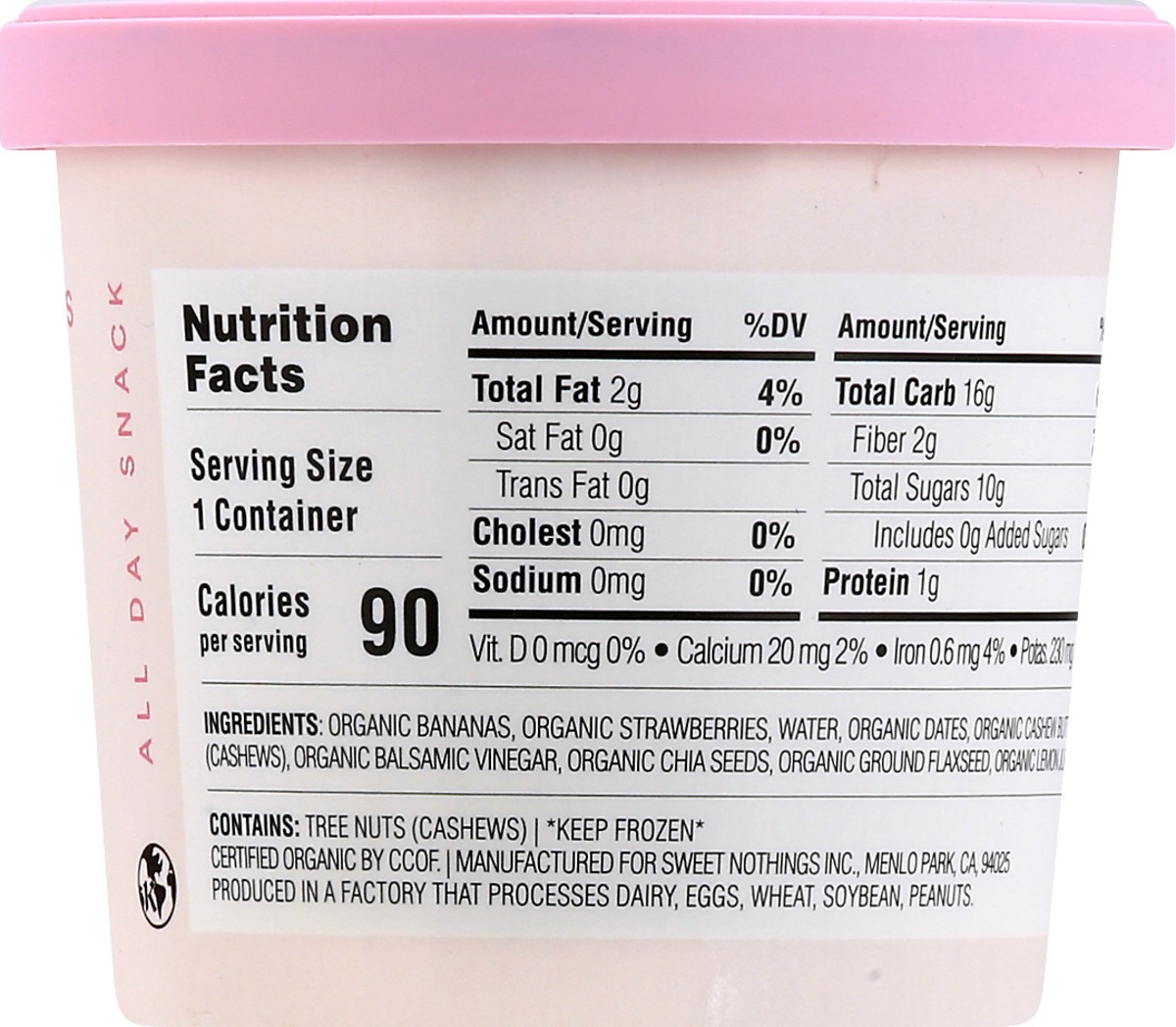 slide 8 of 9, Sweet Nothings Organic Plant-Based Strawberry Frozen Spoonable Smoothie 3.5 oz, 3.5 oz