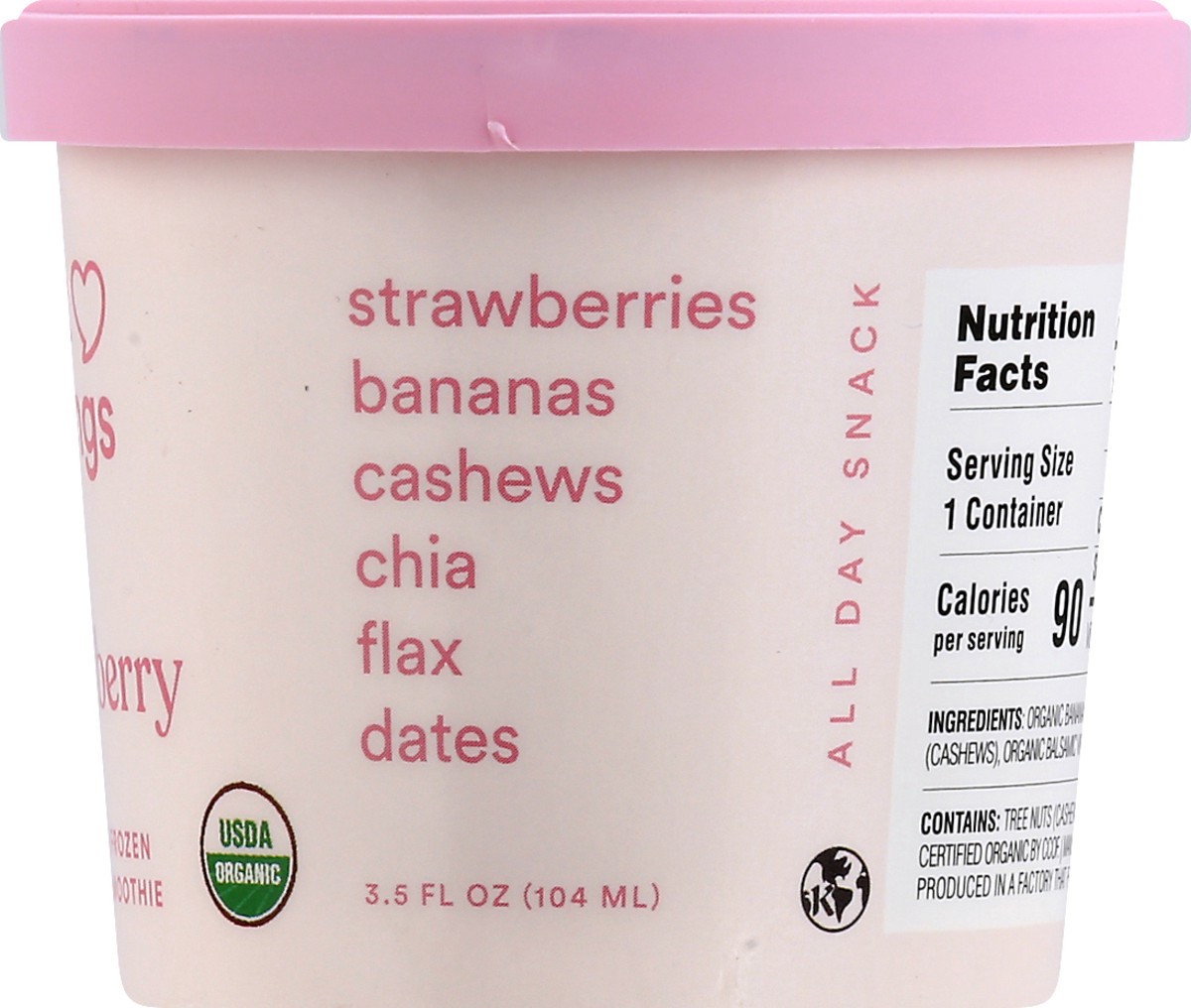 slide 9 of 9, Sweet Nothings Organic Plant-Based Strawberry Frozen Spoonable Smoothie 3.5 oz, 3.5 oz