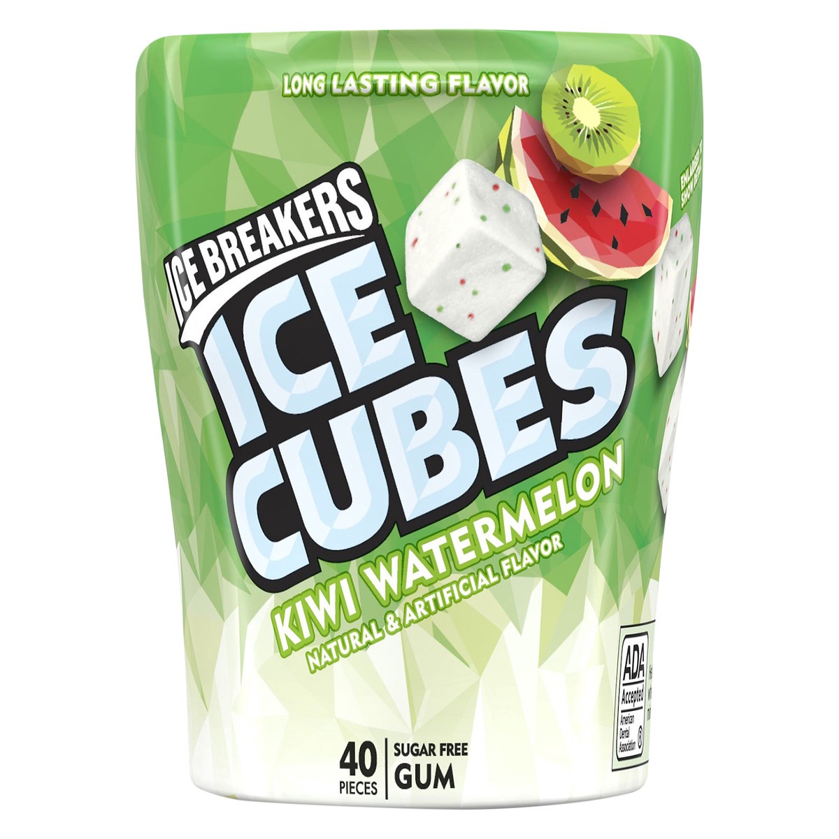 slide 1 of 10, Ice Breakers Ice Cubes Kiwi Watermelon Sugar Free Gum, 40 ct