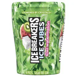 ICE BREAKERS Ice Cubes Kiwi Watermelon Sugar Free Chewing Gum Bottle, 3.24 oz (40 Pieces)