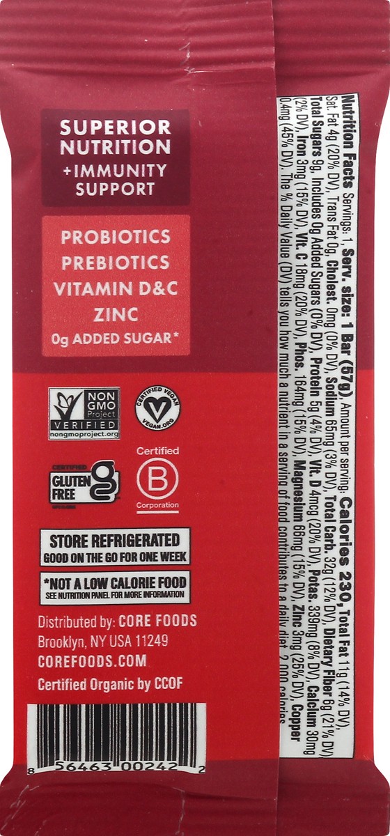 slide 6 of 9, Core Bar Probiotic Dark Choc Cherry Bar, 2 oz