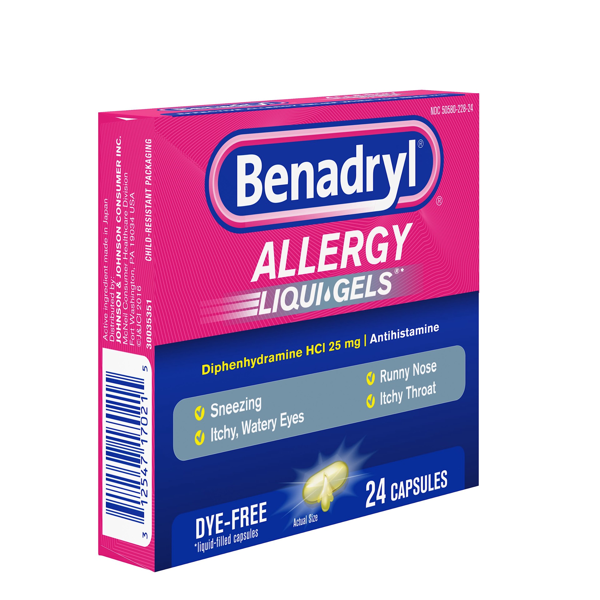 slide 9 of 9, Benadryl Dye Free Allergy Liqui Gels, 24 ct