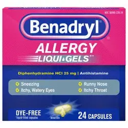 Benadryl Dye Free Allergy Liqui Gels