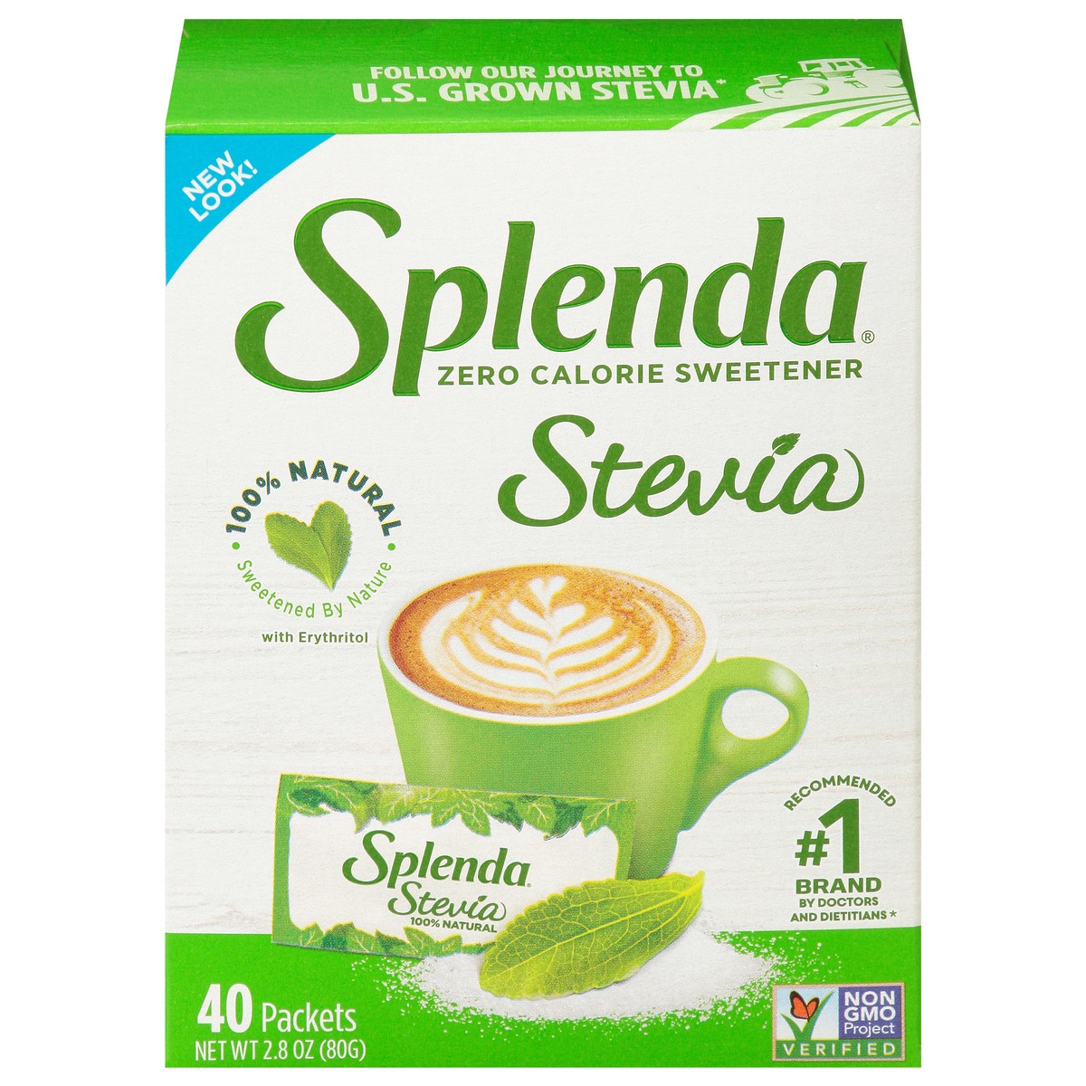 slide 1 of 9, Splenda Stevia Zero Calorie Sweetener Packets 40 Count, 40 ct