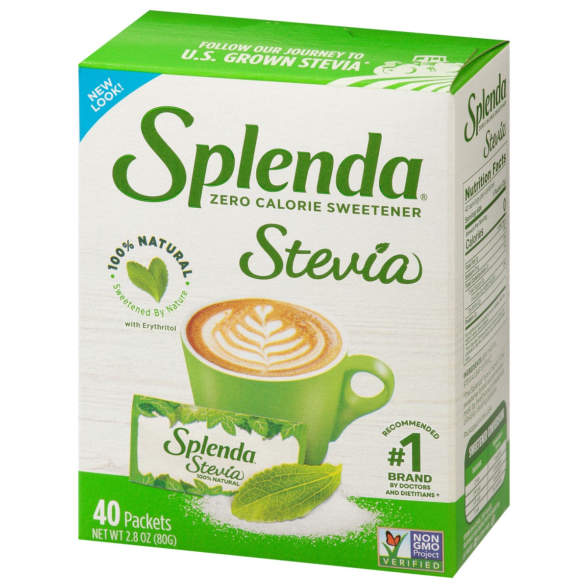 slide 4 of 9, Splenda Stevia Zero Calorie Sweetener Packets 40 Count, 40 ct