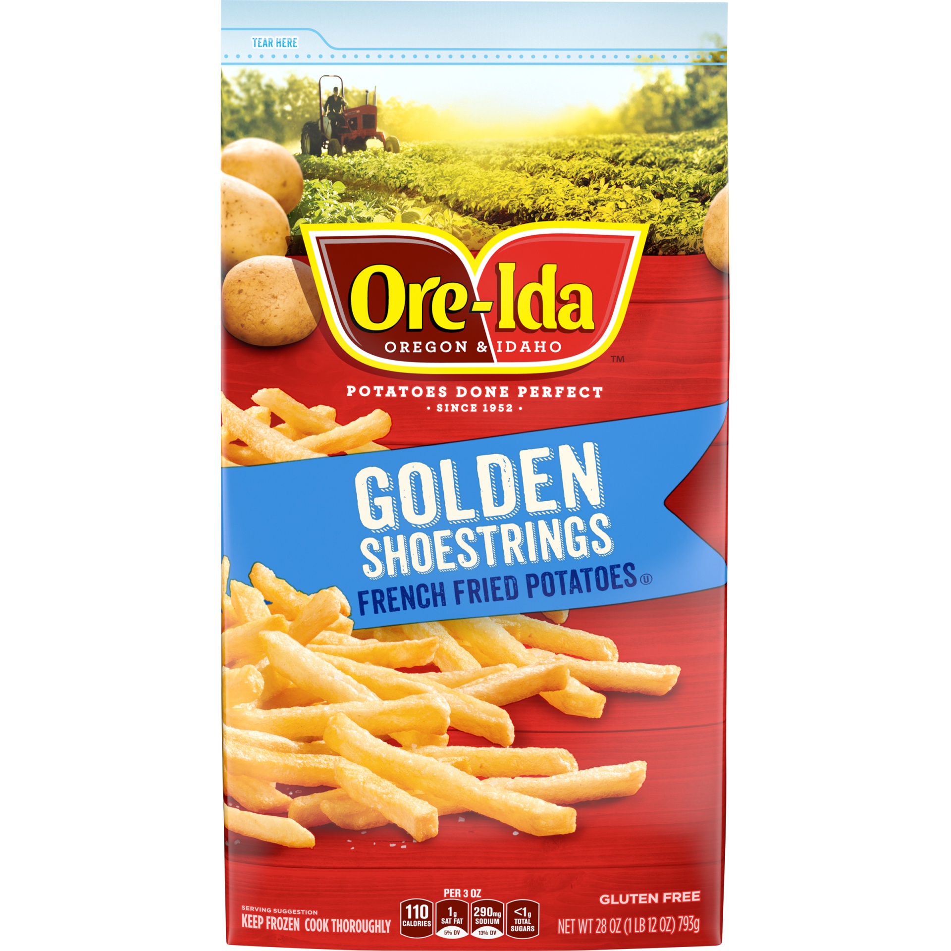 slide 1 of 8, Ore-Ida Golden Shoestrings French Fries Fried Frozen Potatoes, 28 oz