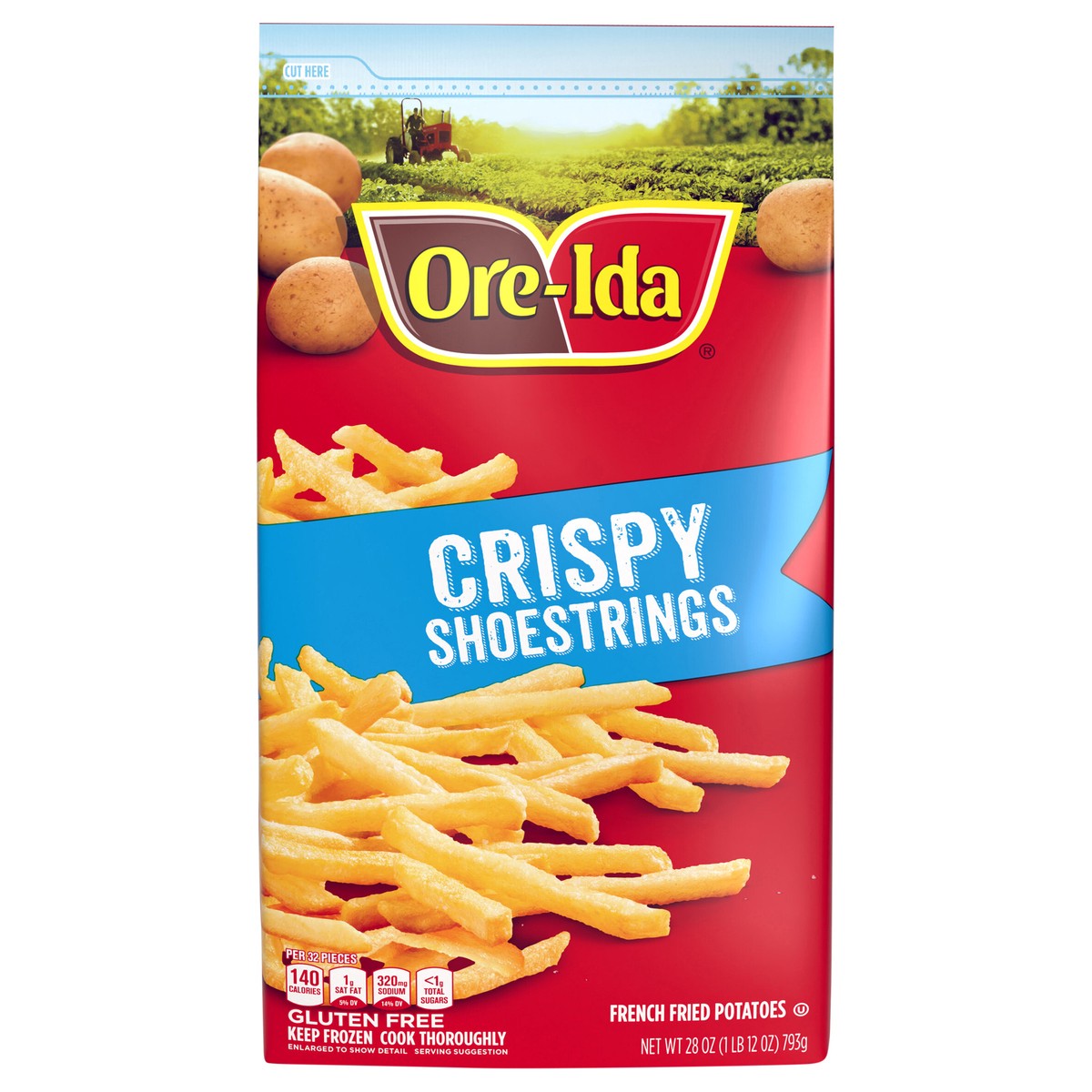 slide 1 of 9, Ore-Ida Golden Shoestrings French Fries Fried Frozen Potatoes, 28 oz Bag, 28 oz