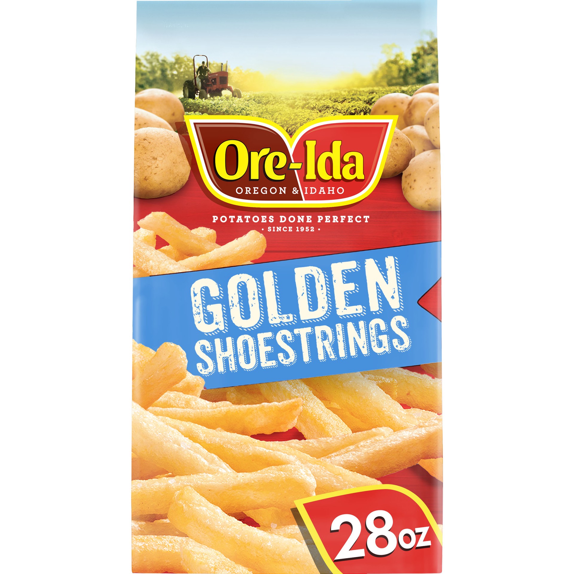 slide 1 of 9, Ore-Ida Golden Shoestrings French Fries Fried Frozen Potatoes, 28 oz Bag, 28 oz