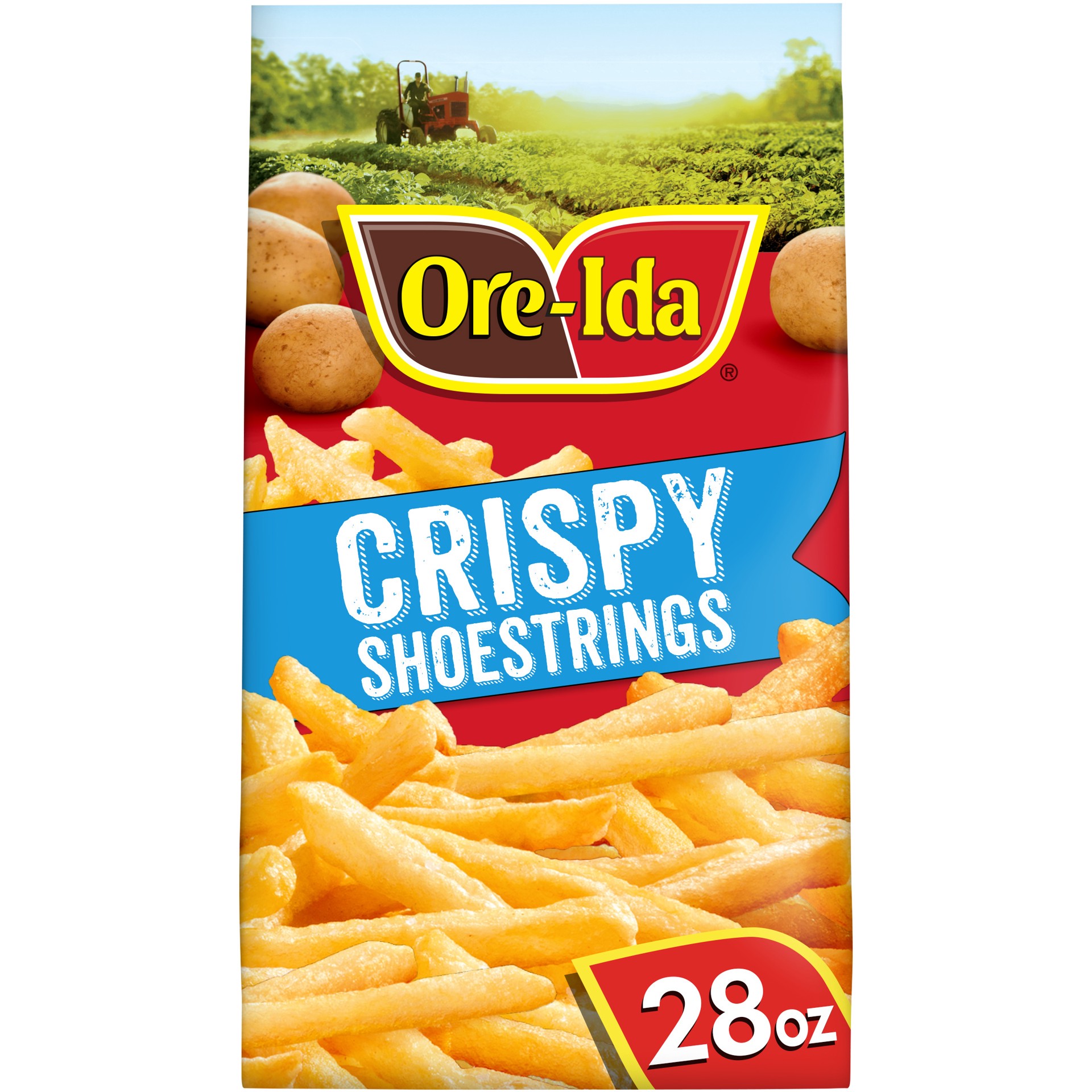 slide 1 of 9, Ore-Ida Crispy Shoestrings French Fried Potatoes, 28 oz Bag, 28 oz