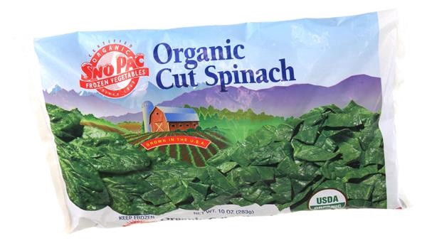 slide 1 of 1, Sno Pac Organic Cut Spinach, 10 oz