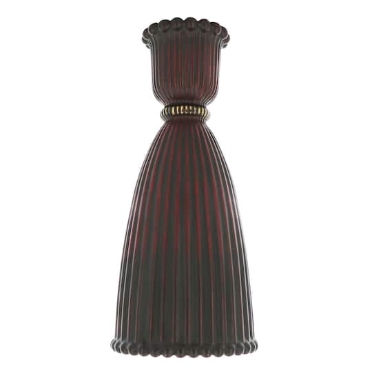 slide 1 of 5, 6.25" Dark Red Fluted Taper Candle Holder By Ashland, 6.25 in