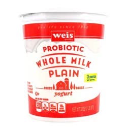 Weis Quality Probiotic Whole Milk Gluten Free Yogurt