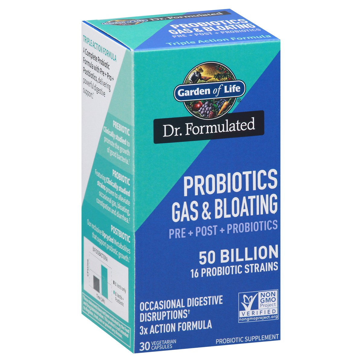 slide 7 of 13, Garden of Life Dr. Formulated Probiotics Vegetarian Capsules Gas & Bloating 30 ea, 30 ct
