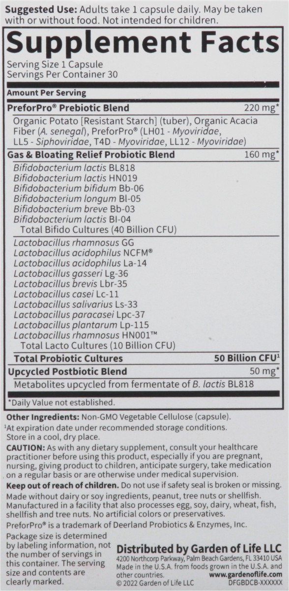 slide 9 of 13, Garden of Life Dr. Formulated Probiotics Vegetarian Capsules Gas & Bloating 30 ea, 30 ct